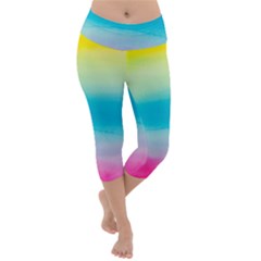 Watercolor Lightweight Velour Capri Yoga Leggings by nateshop