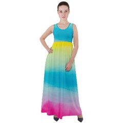 Watercolor Empire Waist Velour Maxi Dress by nateshop