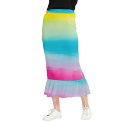 Watercolor Maxi Fishtail Chiffon Skirt by nateshop