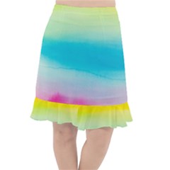 Watercolor Fishtail Chiffon Skirt by nateshop