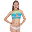 Watercolor Cross Front Halter Bikini Top View1