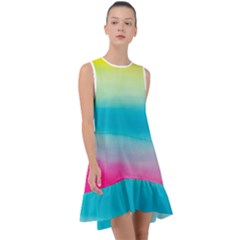 Watercolor Frill Swing Dress by nateshop