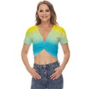 Watercolor Twist Front Crop Top View1