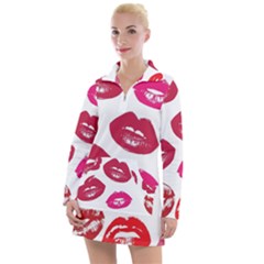 Lips Women s Long Sleeve Casual Dress by nateshop