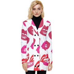 Lips Button Up Hooded Coat  by nateshop