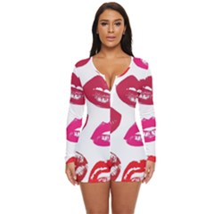 Lips Long Sleeve Boyleg Swimsuit by nateshop