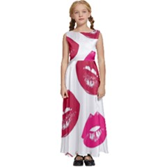 Lips Kids  Satin Sleeveless Maxi Dress by nateshop