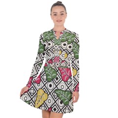 Leaves Long Sleeve Panel Dress by nateshop