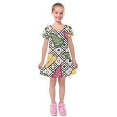 Leaves Kids  Short Sleeve Velvet Dress by nateshop