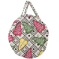 Leaves Giant Round Zipper Tote by nateshop