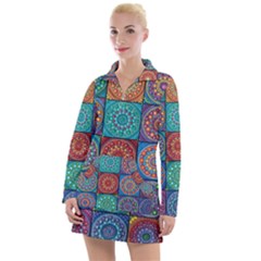 Mandala Art Women s Long Sleeve Casual Dress by nateshop