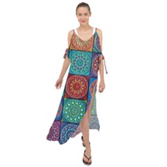 Mandala Art Maxi Chiffon Cover Up Dress by nateshop