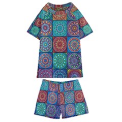 Mandala Art Kids  Swim Tee And Shorts Set by nateshop