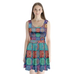 Mandala Art Split Back Mini Dress  by nateshop