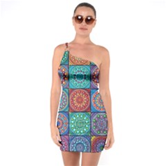 Mandala Art One Soulder Bodycon Dress by nateshop