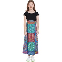 Mandala Art Kids  Flared Maxi Skirt by nateshop