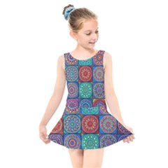 Mandala Art Kids  Skater Dress Swimsuit by nateshop