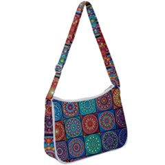 Mandala Art Zip Up Shoulder Bag by nateshop