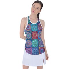 Mandala Art Racer Back Mesh Tank Top by nateshop