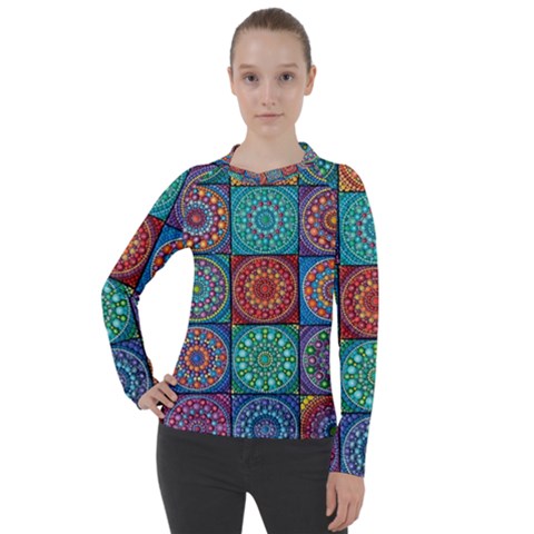 Mandala Art Women s Pique Long Sleeve Tee by nateshop