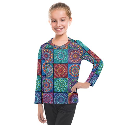 Mandala Art Kids  Long Mesh Tee by nateshop