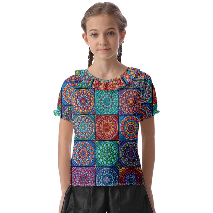 Mandala Art Kids  Frill Chiffon Blouse