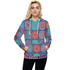 Mandala Art Women s Lightweight Drawstring Hoodie