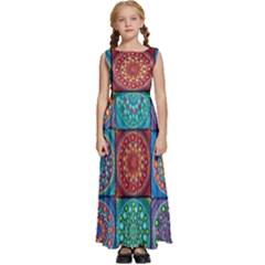 Mandala Art Kids  Satin Sleeveless Maxi Dress by nateshop