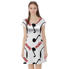 Music Short Sleeve Skater Dress by nateshop