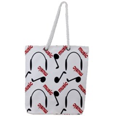 Music Full Print Rope Handle Tote (large) by nateshop