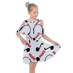 Music Kids  Shoulder Cutout Chiffon Dress by nateshop