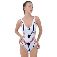 Music Side Cut Out Swimsuit by nateshop