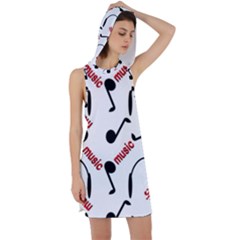 Music Racer Back Hoodie Dress by nateshop