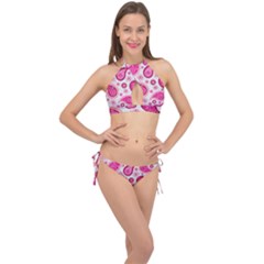 Paisley Cross Front Halter Bikini Set by nateshop