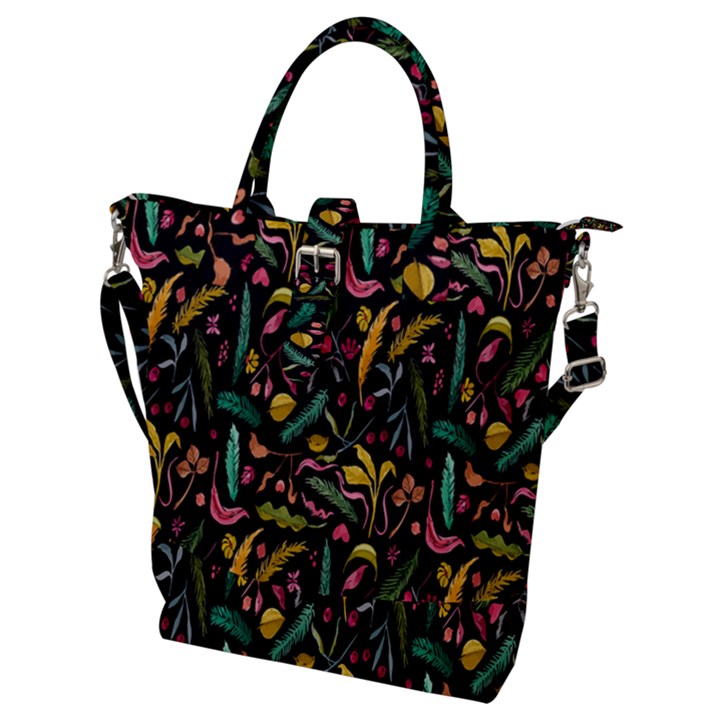 Palm Buckle Top Tote Bag