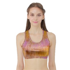 Pattern Cloth Background Sports Bra With Border by nateshop