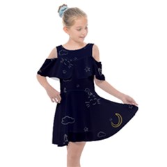 Pattern1 Kids  Shoulder Cutout Chiffon Dress by nateshop