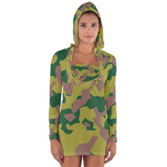 Pattern-camaouflage Long Sleeve Hooded T-shirt by nateshop