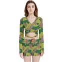 Pattern-camaouflage Velvet Wrap Crop Top and Shorts Set View1