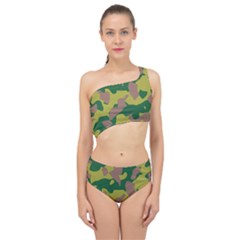 Pattern-camaouflage Spliced Up Two Piece Swimsuit by nateshop