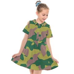 Pattern-camaouflage Kids  Short Sleeve Shirt Dress by nateshop