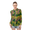 Pattern-camaouflage Long Sleeve Chiffon Shirt View1