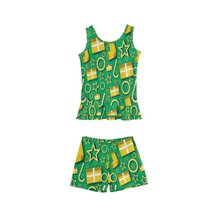 Pattern-cloth Paper Pattern Kids  Boyleg Swimsuit