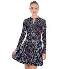 Pattern-mandala Long Sleeve Panel Dress by nateshop