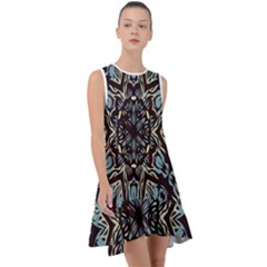 Pattern-mandala Frill Swing Dress by nateshop