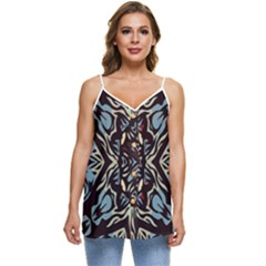 Pattern-mandala Casual Spaghetti Strap Chiffon Top by nateshop