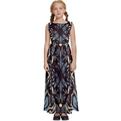 Pattern-mandala Kids  Satin Sleeveless Maxi Dress by nateshop