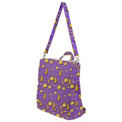 Pattern-purple-cloth Papper Pattern Crossbody Backpack by nateshop