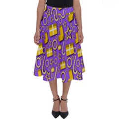 Pattern-purple-cloth Papper Pattern Perfect Length Midi Skirt by nateshop