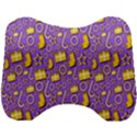 Pattern-purple-cloth Papper Pattern Head Support Cushion View1